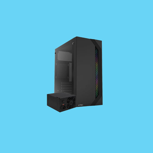 GABINETE ACTECK VIKEN GM434 FUNTE ATX 500W PANEL IZQ DE CRISTAL NEGRO