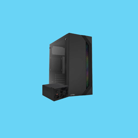 GABINETE ACTECK VIKEN GM434 FUNTE ATX 500W PANEL IZQ DE CRISTAL NEGRO
