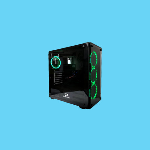 GABINETE REDRAGON WHEELJACK GC606 GAMER ATX ACERO PLATICO Y VIDRIO TEMPLADO 3VENTILADORES SIN FUENTE NEGRO(GC-606BK-3RGB)