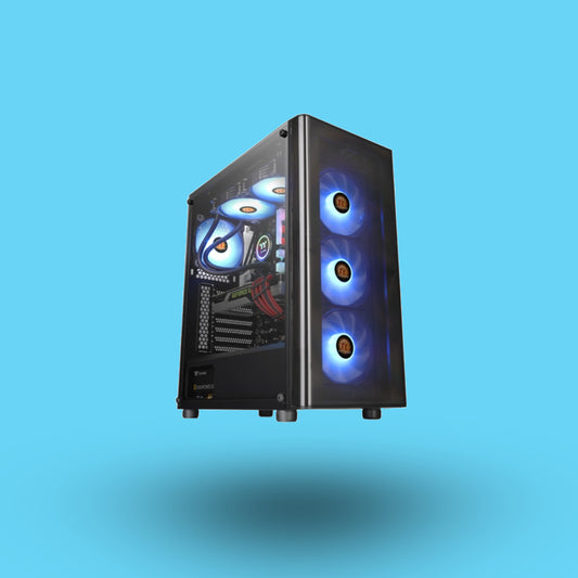 GABINETE THERMALTAKE TG V200 RGB MEDIA TORRE SIN FUENTE 4 VENTILADORES NEGRO (CA-1K8-00M1WN-01)