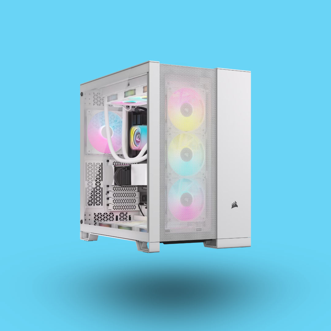 GABINETE CORSAIR 6500D AIRFLOW BLANCO SEMITORRE 2 CAMARAS ATX CRISTAL TEMPLADO GAMER (CC-9011260-WW)