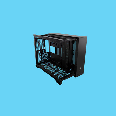 GABINETE CORSAIR 2500D AIRFLOW NEGRO SEMITORRE 2 CAMARAS MATX MITX CRISTALTEMPLADO GAMER (CC-9011263-WW)