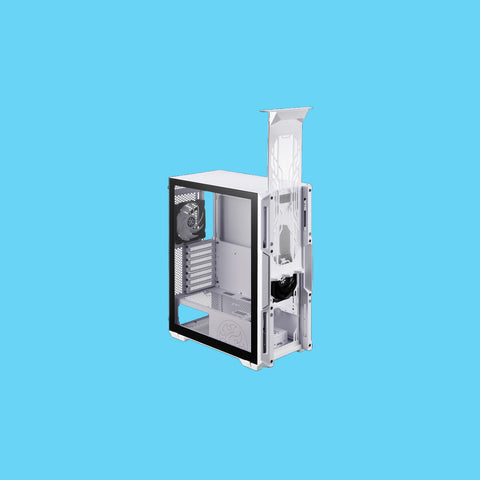 GABINETE GAMER XPG STARKER VENTANA ARGB MEDIA TORRE SIN FUENTE BLANCO (STARKER-WHCWW)
