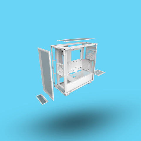 GABINETE NZXT H7 FLOW CON VENTANA MIDI-TOWER MINI-ITX  USB SIN FUENTE BLANCO MATE (CM-H71FW-01)