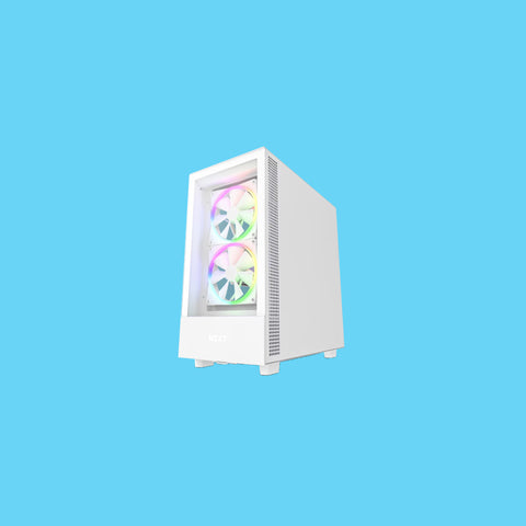 GABINETE NZXT H5 ELITE CON VENTANA RGB MIDI TOWER MINI ITX MICRO ATX USB SIN FUENTE VENTILADORES ARGB BLANCO (CC-H51EW-01)