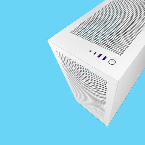 GABINETE NZXT H7 FLOW CON VENTANA MIDI-TOWER MINI-ITX  USB SIN FUENTE BLANCO MATE (CM-H71FW-01)