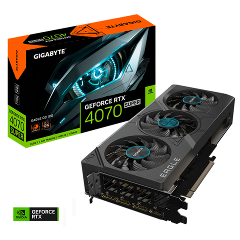 TARJETA DE VIDEO GIGABYTE NVIDIA GEFORCE RTX 4070 SUPER EAGLE OC 12G DDR6X PCI EXPRESS 4.0 (GV-N407SEAGLE OC-12GD)