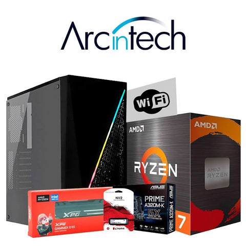 PC Gamer AMD Ryzen 7 5700G Memoria 16GB SSD M.2 1TB Wifi 80 plus