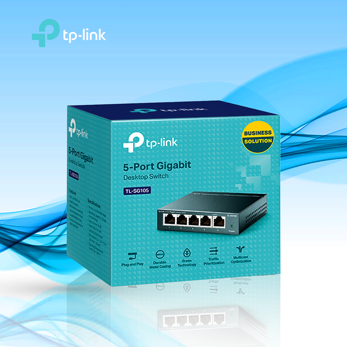 SWITCH TP-LINK TL-SG105 5 PUERTOS RJ45 DE 10/100/1000M CON QOS (TL-SG105)