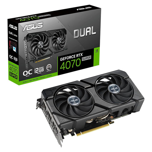 TARJETA DE VIDEO ASUS NVIDIA RTX4070S PCIE X16 4.0 12GB GDDR6 HDMI 3XDP NEGRO (DUAL-RTX4070S-O12G-EVO)