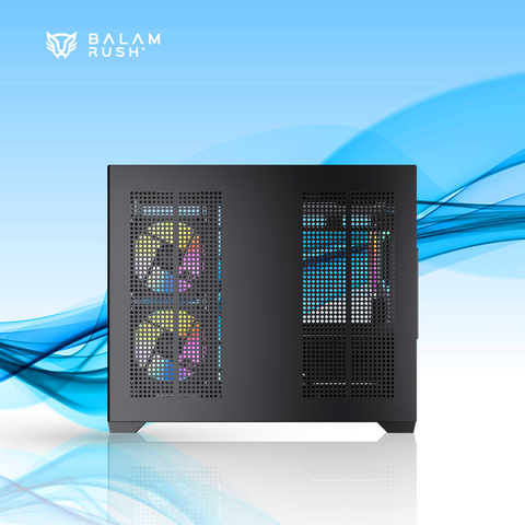 GABINETE BALAM RUSH TANK CORE PRO GI925 MINI-TOWER MICRO-ATX/MINI-ITX USB 2.0/3.0 SIN FUENTE 3 VENTILADORES INSTALADOS NEGRO (BR-943840)