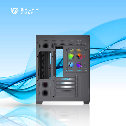 GABINETE BALAM RUSH TANK CORE PRO GI925 MINI-TOWER MICRO-ATX/MINI-ITX USB 2.0/3.0 SIN FUENTE 3 VENTILADORES INSTALADOS NEGRO (BR-943840)
