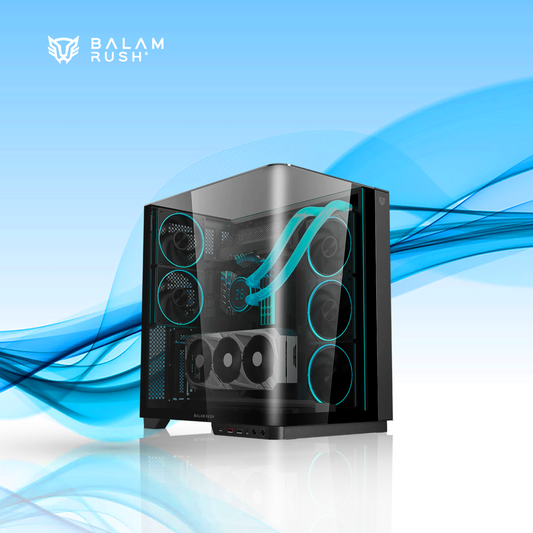 GABINETE GAMER BALAM RUSH TANK EXPERT CURVE 7800 MIDI-TOWER ATX/MICRO-ATX/MINI-ITX USB 2.0/3.0 SIN FUENTE 5 VENTILADORES INSTALADOS BLANCO (BR-941563)