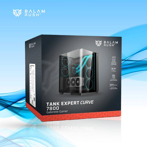 GABINETE GAMER BALAM RUSH TANK EXPERT CURVE 7800 MIDI-TOWER ATX/MICRO-ATX/MINI-ITX USB 2.0/3.0 SIN FUENTE 5 VENTILADORES INSTALADOS BLANCO (BR-941563)