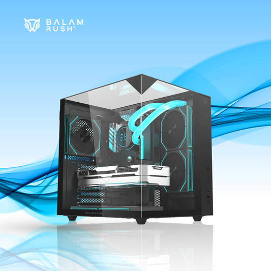 GABINETE BALAM RUSH TANK MAJESTIC 6600 MIDI-TOWER ATX/MICRO-ATX/ITX USB 2.0/3.0 SIN FUENTE 3 VENTILADORES INSTALADOS NEGRO (BR-941525)