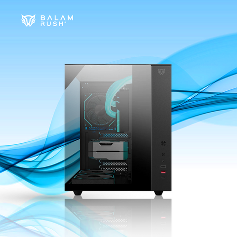 GABINETE BALAM RUSH TANK MAJESTIC 6600 MIDI-TOWER ATX/MICRO-ATX/ITX USB 2.0/3.0 SIN FUENTE 3 VENTILADORES INSTALADOS NEGRO (BR-941525)