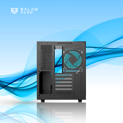 GABINETE BALAM RUSH TANK MAJESTIC 6600 MIDI-TOWER ATX/MICRO-ATX/ITX USB 2.0/3.0 SIN FUENTE 3 VENTILADORES INSTALADOS NEGRO (BR-941525)