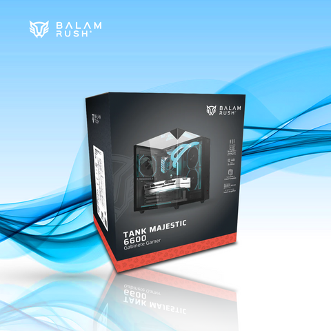 GABINETE BALAM RUSH TANK MAJESTIC 6600 MIDI-TOWER ATX/MICRO-ATX/ITX USB 2.0/3.0 SIN FUENTE 3 VENTILADORES INSTALADOS NEGRO (BR-941525)