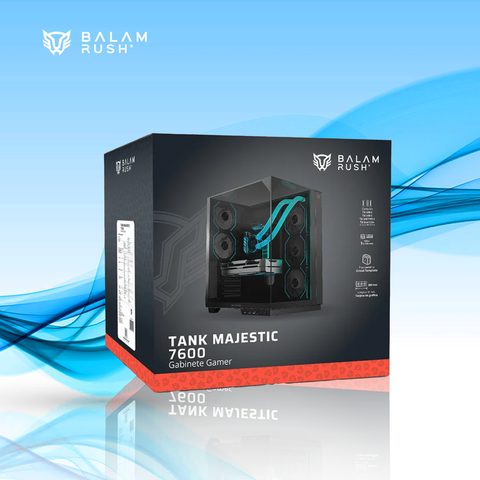 GABINETE BALAM RUSH TANK MAJESTIC 7600 MIDI-TOWER ATX/MICRO-ATX/MINI-ITX USB 2.0/3.0 SIN FUENTE 5 VENTILADORES INSTALADOS NEGRO (BR-941495)