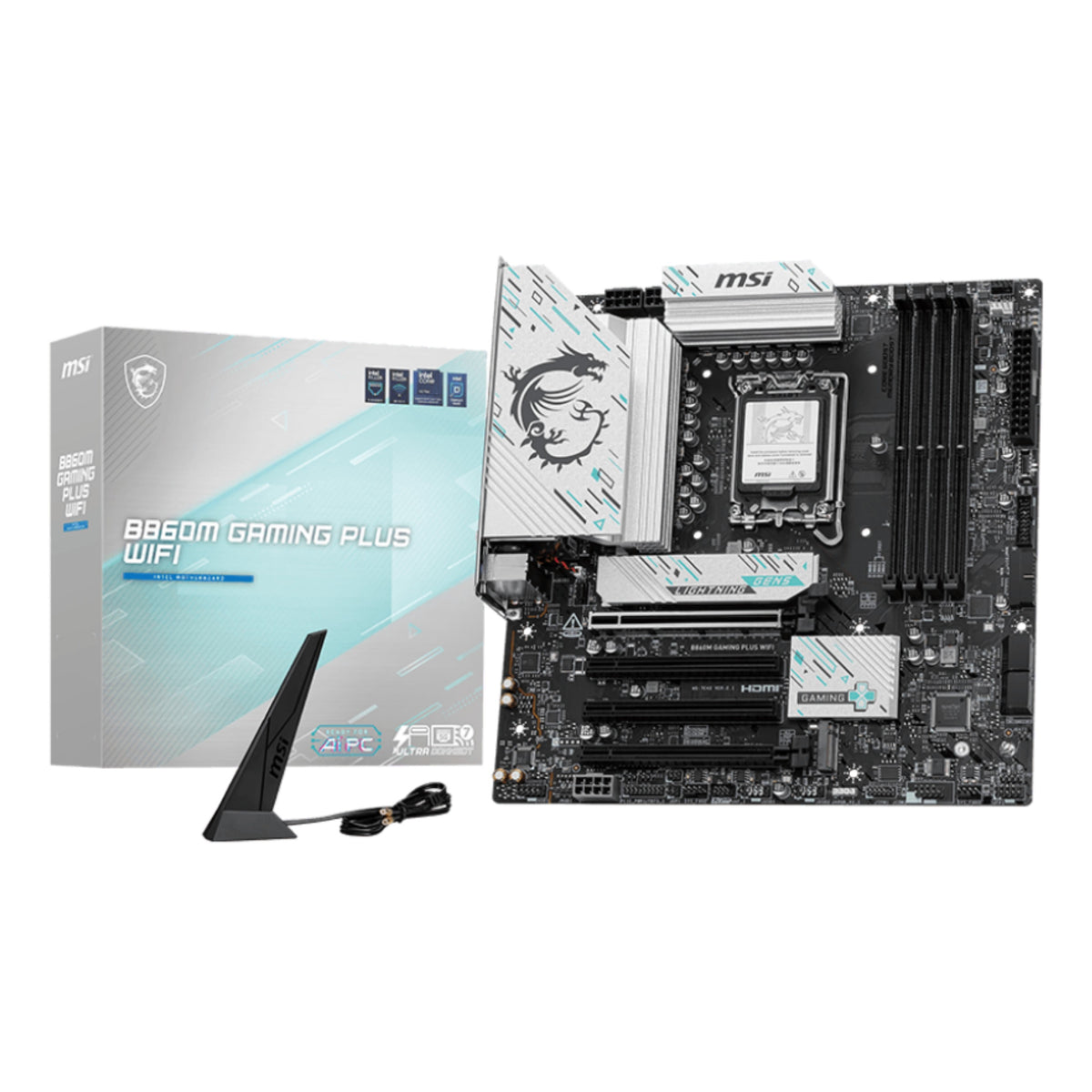 Tarjeta Madre MSI B860M Gaming Plus Wifi, Micro-atx, LGA 1851, Intel B860, 256GB DDR5, Hdmi/dp para Intel (B860M Gaming Plus Wi