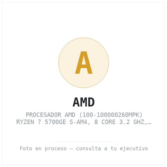 Procesador AMD Ryzen 7 5700GE S-AM4, 8 Core 3.2GHz Hasta 4.6GHz, 35W, C/graficos, C/fan. a Granel