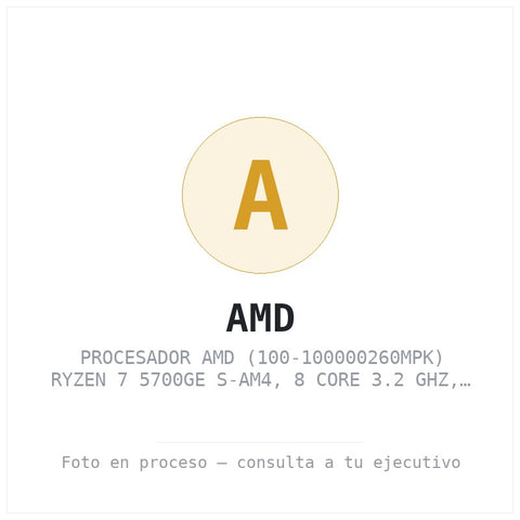 Procesador AMD Ryzen 7 5700GE S-AM4, 8 Core 3.2GHz Hasta 4.6GHz, 35W, C/graficos, C/fan. a Granel