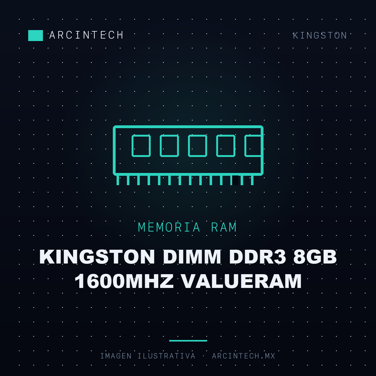 Memoria Kingston Dimm DDR3 8GB 1600MHz Valueram