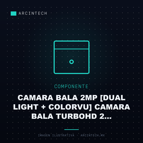 Camara Bala 2MP [dual Light + Colorvu] Camara Bala Turbohd 2 Megapixel / 20 Mts Ir + 20 Mts Luz Blanca / Lente 2.8 (100° de Visión) / Exterior IP66 / Audio por Coaxitron / Tvi-ahd-cvi-cvbs / Metal / Smart-hybrid Light