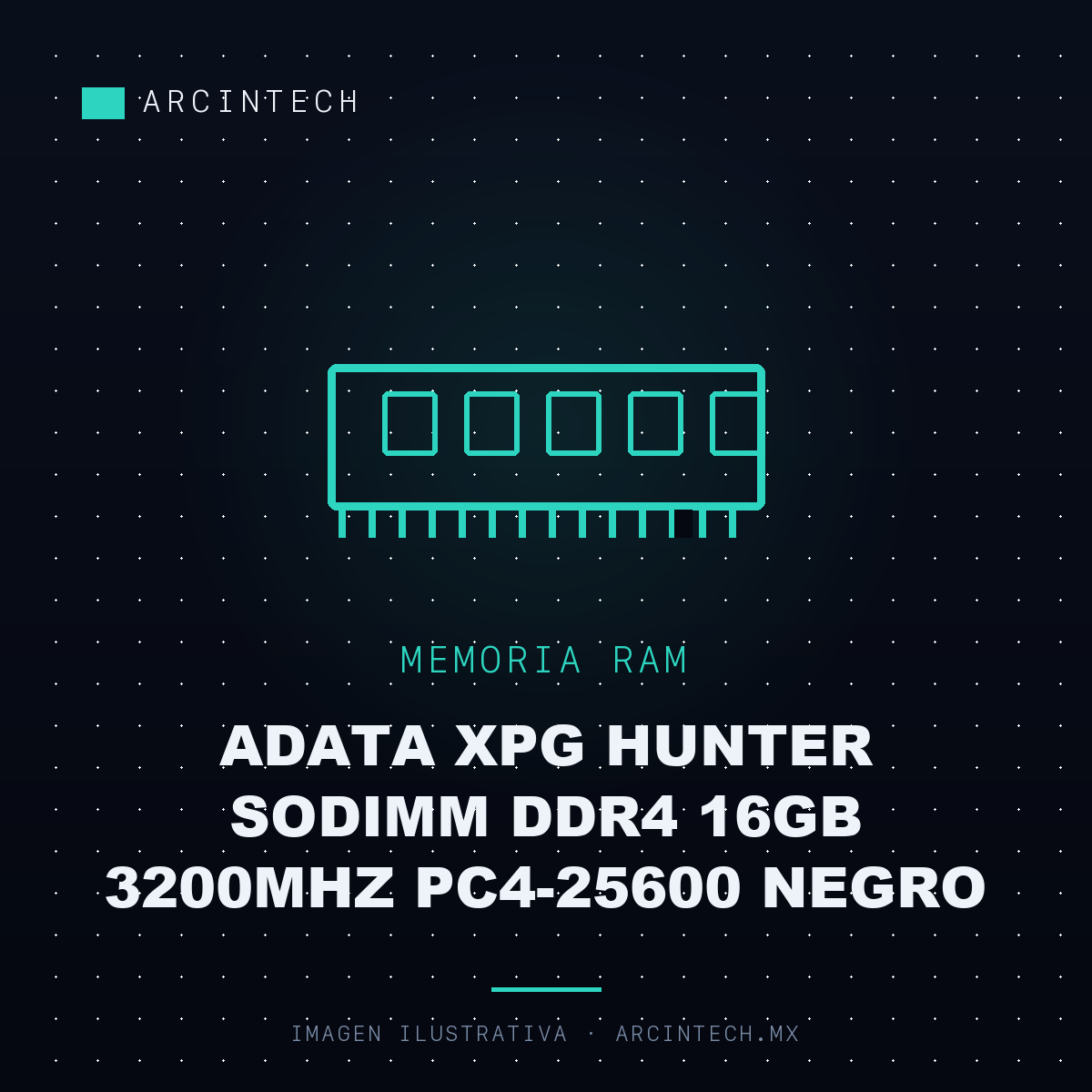Memoria RAM Adata XPG Hunter Sodimm DDR4 16GB 3200MHz PC4-25600 Negro