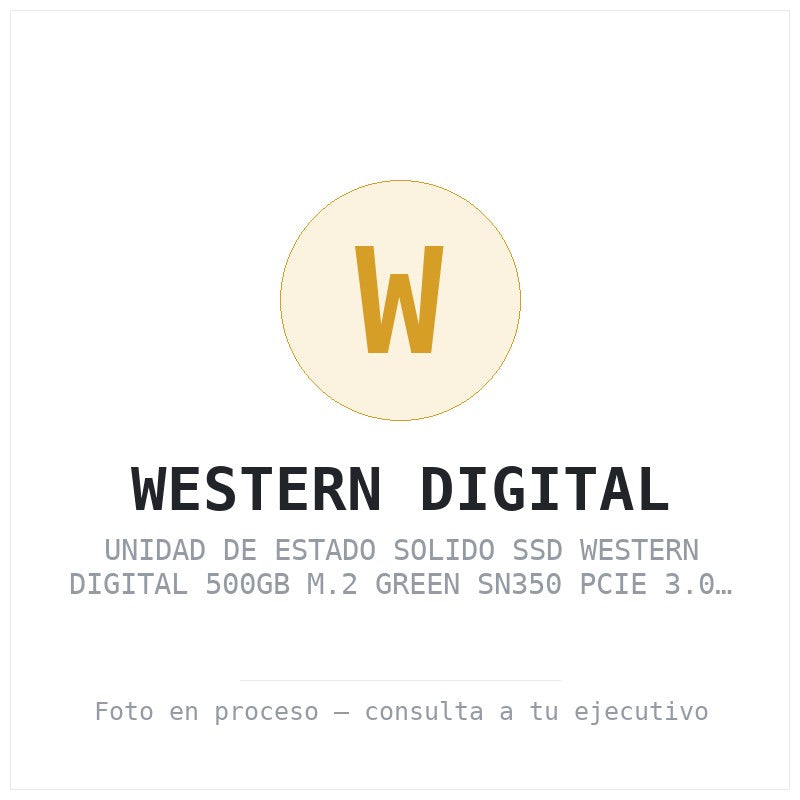 Unidad de Estado Solido SSD Western Digital 500GB M.2 Green SN350 PCIe 3.0 NVMe