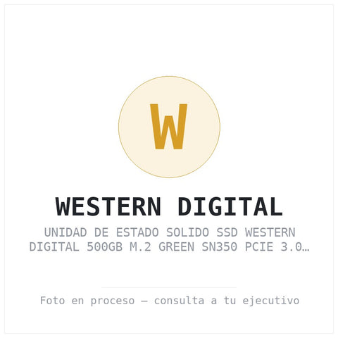 Unidad de Estado Solido SSD Western Digital 500GB M.2 Green SN350 PCIe 3.0 NVMe