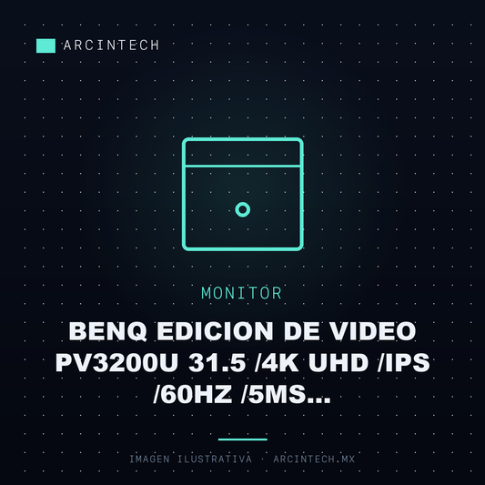 Monitor BENQ Edicion de Video PV3200U 31.5 /4K UHD /ips /60Hz /5ms /hdmi,displayport,usb-a,usb-c /altavoces Integrados /eye Care /ergonomico /negro /garantia 3 a Os
