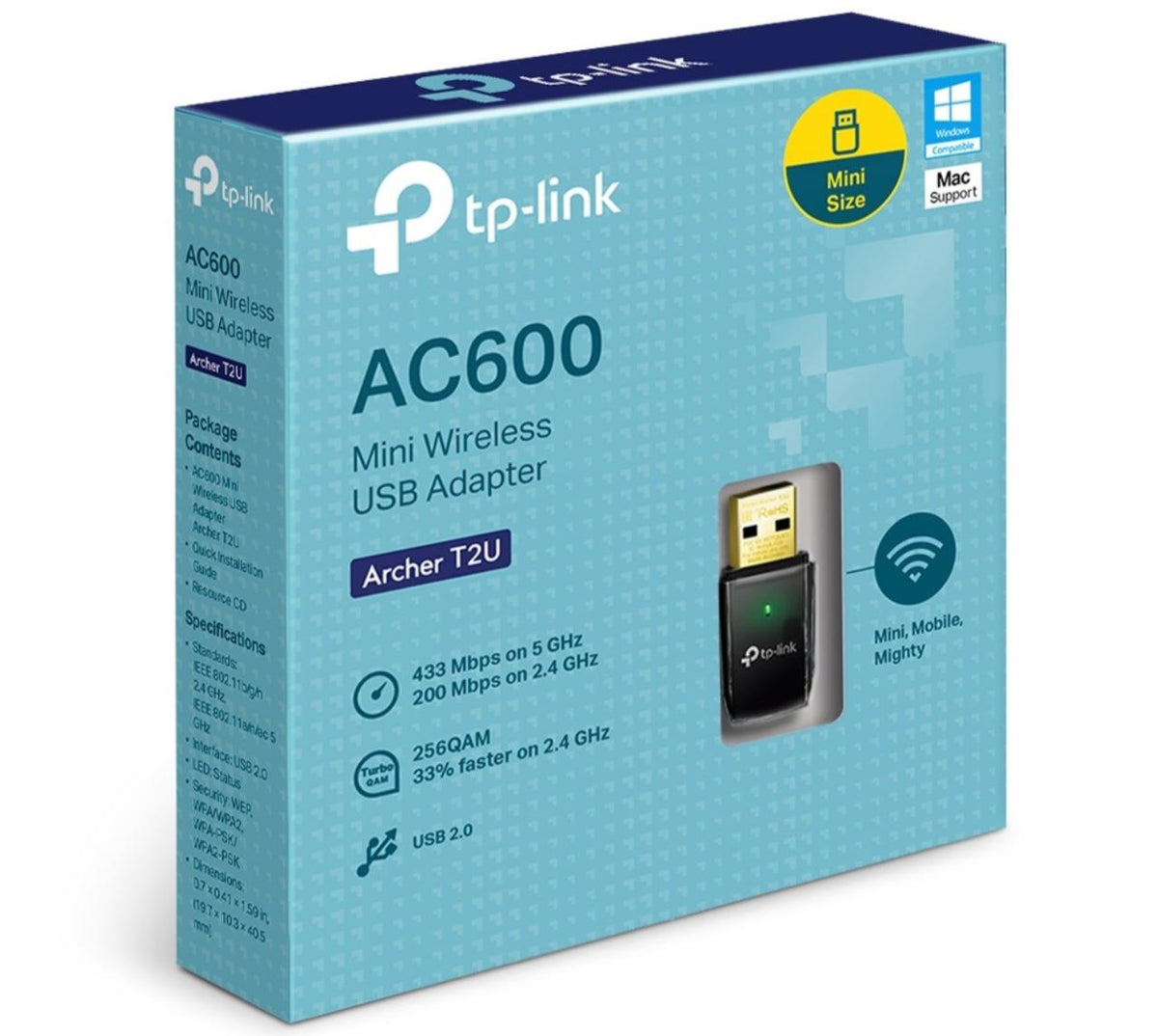 ADAPTADOR DE RED USB TP-LINK T2U ARCHER DUAL BAND AC600 5GHZ 433MBPS O 2.4GHZ 150MBPS (ARCHER T2U)