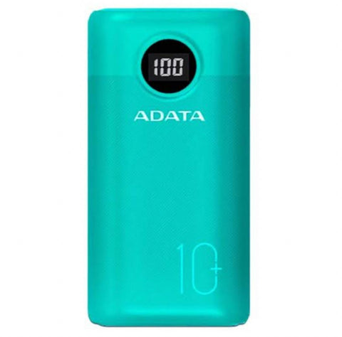 POWER BANK ADATA P10000QCD 10.000MAH 2XUSB TIPO C VERDE (AP10000QCD-DGT-CGN)