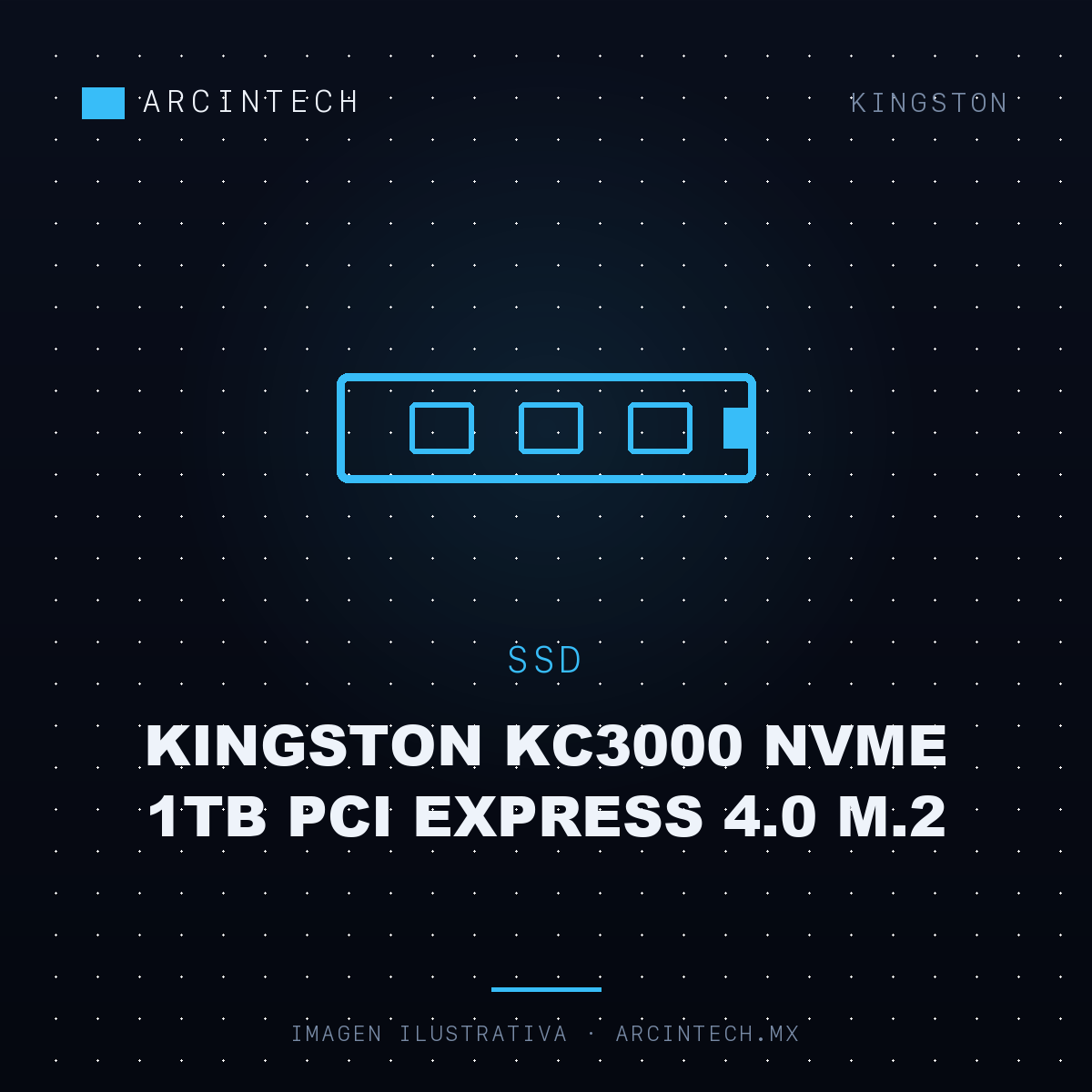 Unidad de Estado Solido Kingston KC3000 NVMe 1TB PCI Express 4.0 M.2