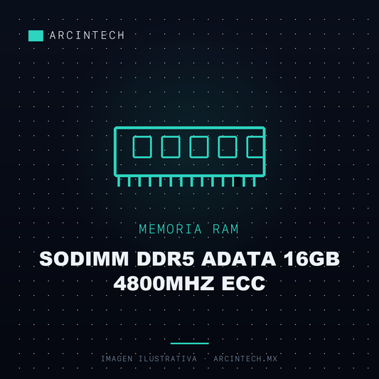 Memoria RAM Sodimm DDR5 Adata 16GB 4800MHz Ecc