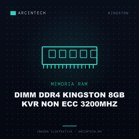 Memoria RAM Dimm DDR4 Kingston 8GB Kvr Non Ecc 3200MHz