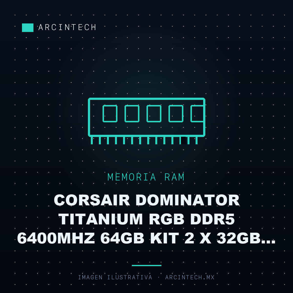 Memoria RAM Corsair Dominator Titanium RGB DDR5 6400MHz 64GB Kit 2 X 32GB CL32 Xmp