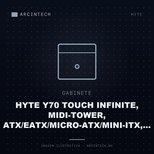 Gabinete Hyte Y70 Touch Infinite, Midi-tower, Atx/eatx/micro-atx/mini-itx, USB 3.0, sin Fuente, sin Ventiladores Instalados, Negro/blanco