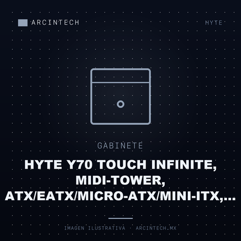 Gabinete Hyte Y70 Touch Infinite, Midi-tower, Atx/eatx/micro-atx/mini-itx, USB 3.0, sin Fuente, sin Ventiladores Instalados, Negro/blanco