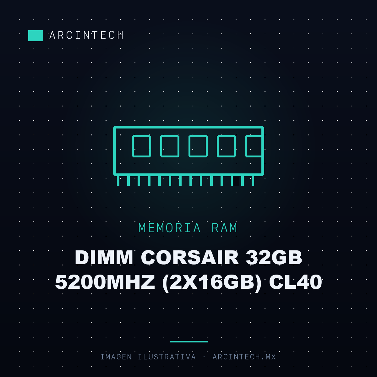 Memoria RAM DDR5 Dimm Corsair 32GB 5200MHz (2X16GB) CL40