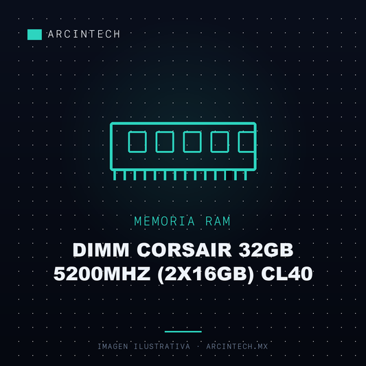 Memoria RAM DDR5 Dimm Corsair 32GB 5200MHz (2X16GB) CL40