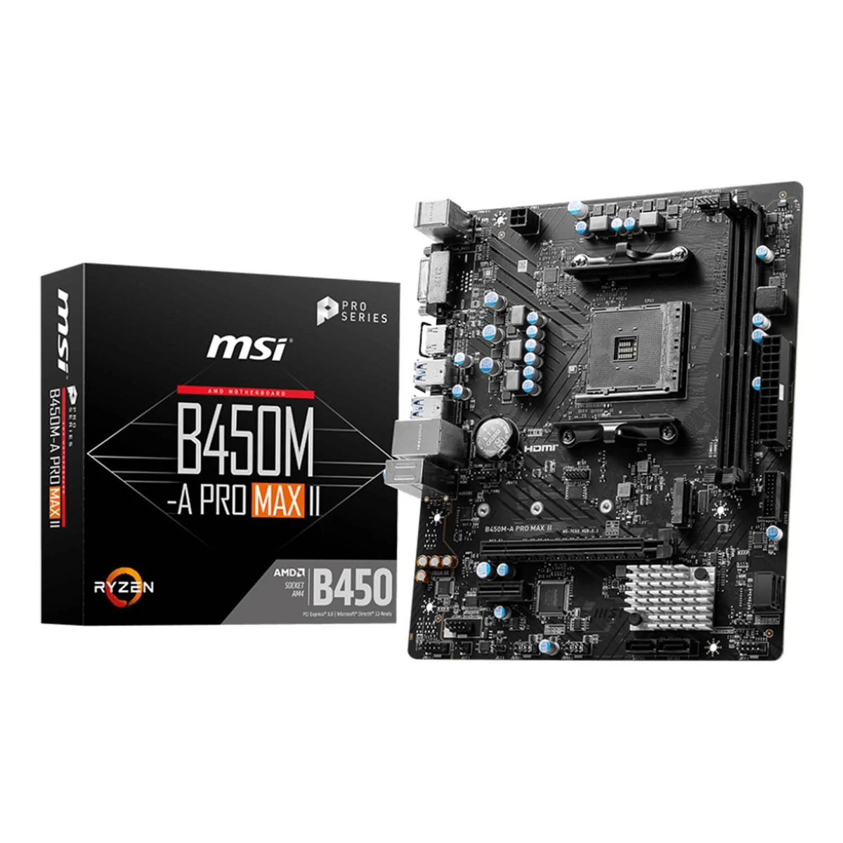 TARJETA MADRE MSI B450M AMD AM4 HDMI 64GB DDR4 (B450M-A PRO MAX II)