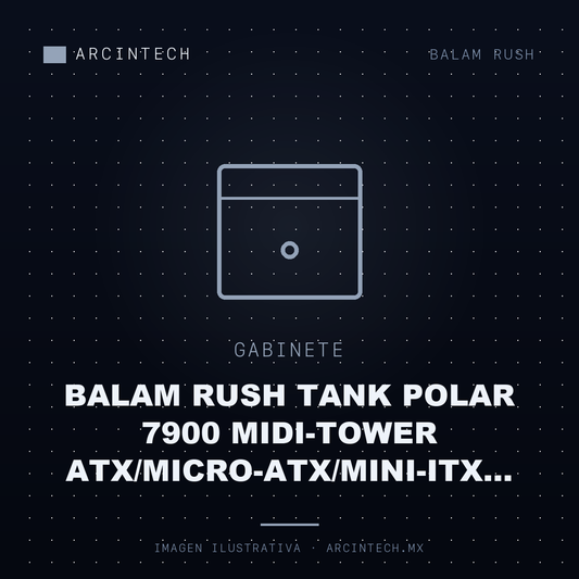 Gabinete Balam Rush Tank Polar 7900 Midi-tower Atx/micro-atx/mini-itx USB 2.0/3.0 sin Fuente 5 Ventiladores Instalados Negro