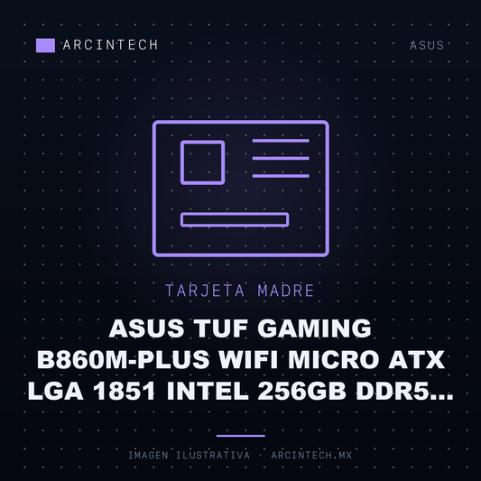 Tarjeta Madre ASUS Tuf Gaming B860M-PLUS WiFi Micro ATX LGA 1851 Intel 256GB DDR5 HDMI Dp
