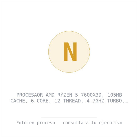 Procesaor AMD Ryzen 5 7600X3D, 105MB Cache, 6 Core, 12 Thread, 4.7GHz Turbo, 4.1GHz Base, sin Disipador