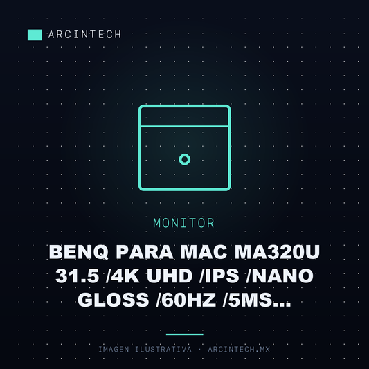 Monitor BENQ para Mac MA320U 31.5 /4K UHD /ips /nano Gloss /60Hz /5ms /hdmi,usb-a,usb-c /altavoces Integrados /eye Care /ergonomico /blanco /garantia 3 a Os