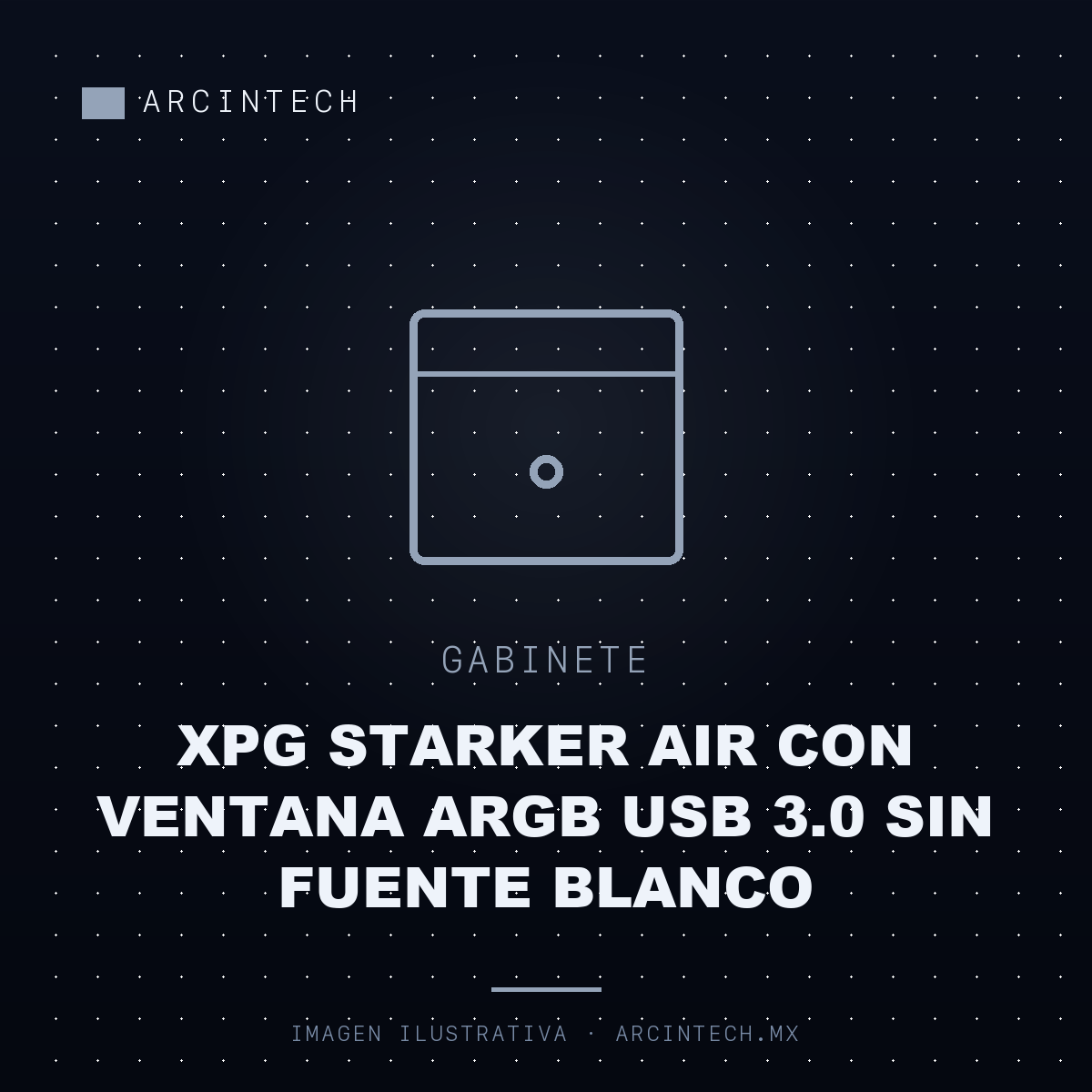Gabinete XPG Starker Air con Ventana ARGB USB 3.0 sin Fuente Blanco