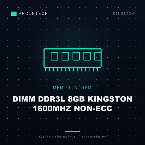 Memoria RAM Dimm DDR3L 8GB Kingston 1600MHz Non-ecc