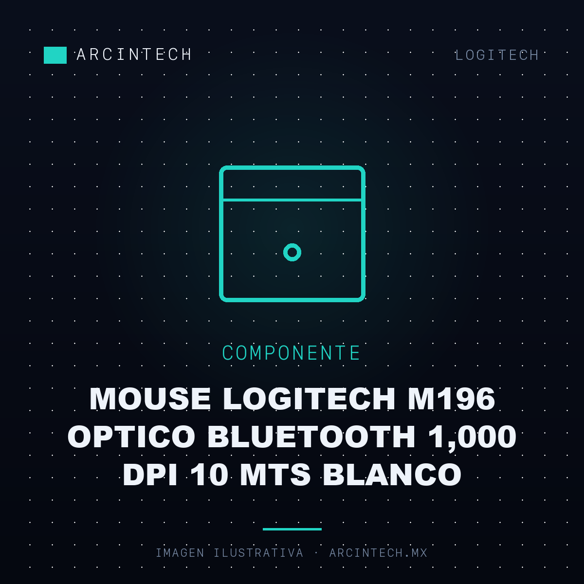 Mouse Logitech M196 Optico Bluetooth 1,000 Dpi 10 Mts Blanco